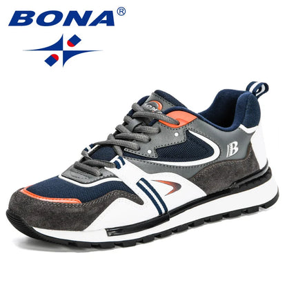 BONA Noví návrháři Akční kožené sportovní boty Pánské tenisky Běžecké boty Pánské tenisky Pánská obuv na chůzi Trendy fitness