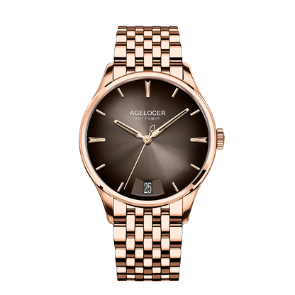 AGELOCER Original Budapest Watch Men's Vogue Formal Big Calendar Automatic Mechanical Watch Birthday Gift for Men