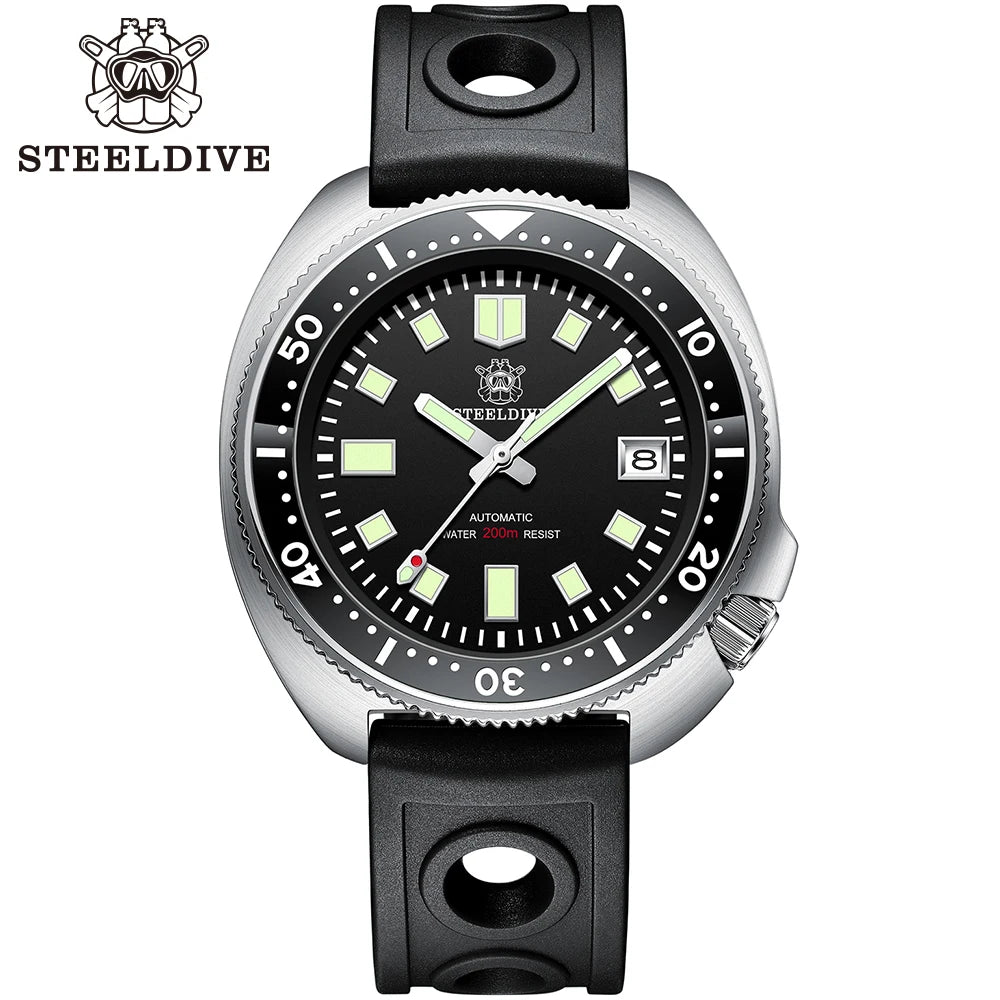 SD1970 STEELDIVE Brand 44MM Sapphire Glass with Transparent AR Coating Cermaic Bezel NH35 Movement Automatic Dive Watch Turtle