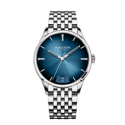 AGELOCER Original Budapest Watch Men's Vogue Formal Big Calendar Automatic Mechanical Watch Birthday Gift for Men