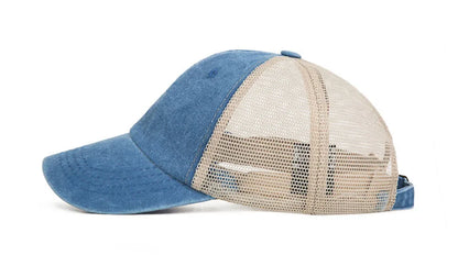 Casquette de baseball respirante en maille de coton délavée, style « old light board caps », pour hommes et femmes, idéale pour le printemps et l'été, modèle pour femmes