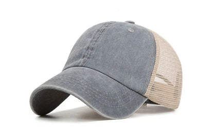 Casquette de baseball respirante en maille de coton délavée, style « old light board caps », pour hommes et femmes, idéale pour le printemps et l'été, modèle pour femmes
