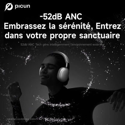 Auriculares inalámbricos Picun F8 Pro ANC con seguimiento de cabeza, audio espacial 3D, ANC -52dB, sonido HIFI, Bluetooth, micrófono HD ENC, baja latencia y APP