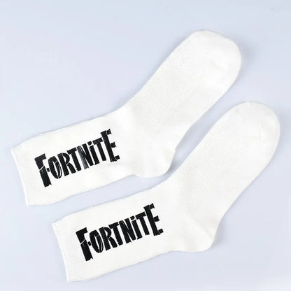 Meias Desportivas FORTNITE de Verão Pretas e Brancas, Respiráveis, Baixas e Invisíveis, em Algodão Macio para Desporto e Uso Casual