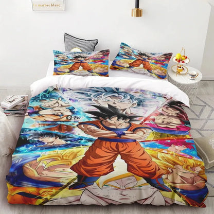 „Goku“ antklodžių užvalkalų rinkinys „Dragon Ball“ paaugliams skirtas patalynės rinkinys, antklodžių užvalkalai vaikams, berniukams, geriausios dovanos, „Queen“ ir „King“ dydžių miegamojo dekoracija