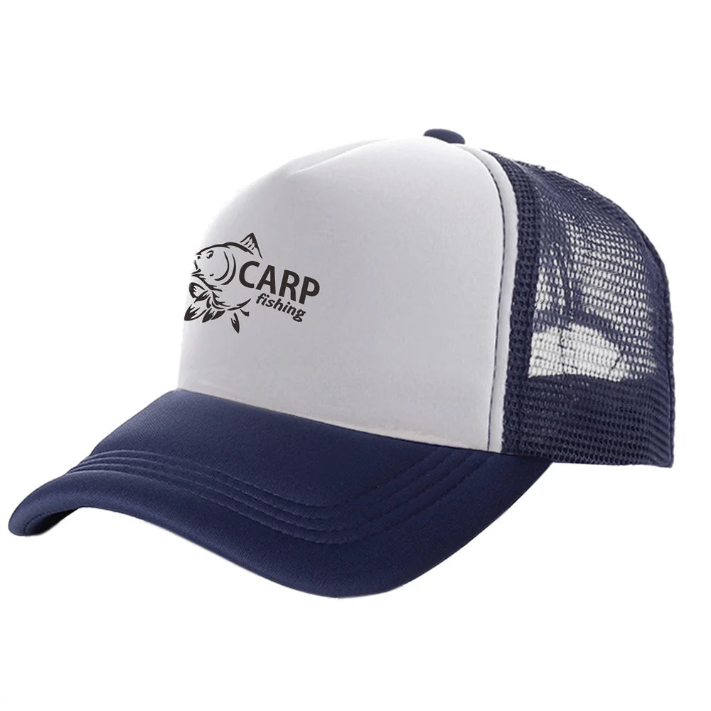 Carp Fish Trucker Caps Men Funny Fishing Printing Hat Baseball Cap Cool Summer Unisex Mesh Net Caps MZ-169