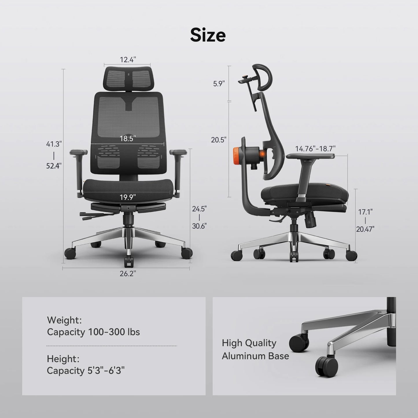 NEWTRAL MAGICH-BPRO Ergonomic Chair with Footrest,Auto-Following Backrest Headrest Office Chair,Adaptive Lower Back Support