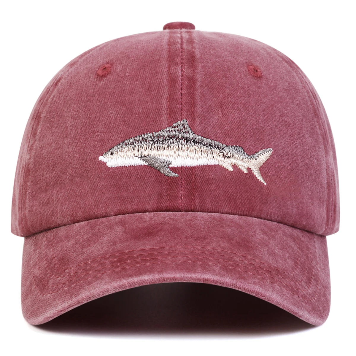 Unisex Shark Embroidery Wash Baseball Caps Spring and Autumn Outdoor Adjustable Casual Hats Sunscreen Hat Sports Cap