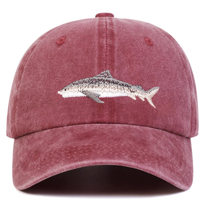 Unisex Shark Embroidery Wash Baseball Caps Spring and Autumn Outdoor Adjustable Casual Hats Sunscreen Hat Sports Cap