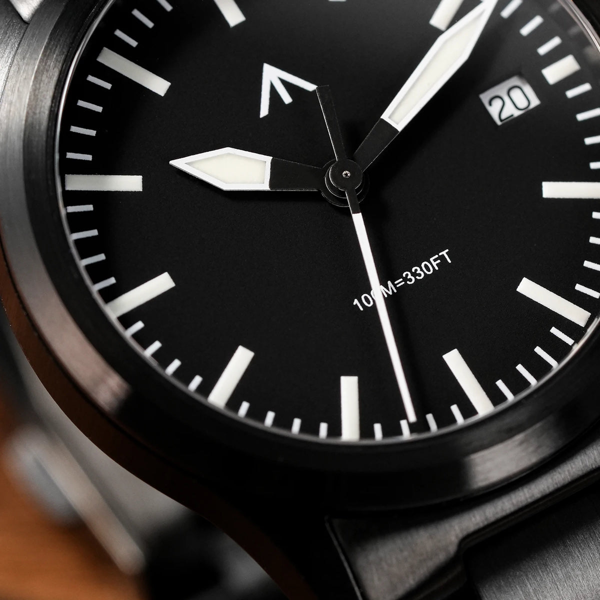 MILITADO ML18 Quartz PVD 316L Steel Sapphire VH31 Sweep Second Movement Sapphire BGW9 Lume 100M Waterproof Men Wristwatch
