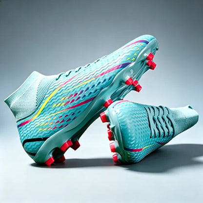 Chaussures de football pour adultes, adaptées à de multiples terrains, avec crampons AG FG, tissu en PU respirant, semelles antidérapantes en TPU, idéales pour l'entraînement et les petits tournois sur gazon.
