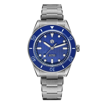 San Martin Official 39mm Guilloche MOP Dial Miyota 90S5 Sport Watch Automatic Mechanical Sapphire Bezel 20 ATM Luminous SN0151