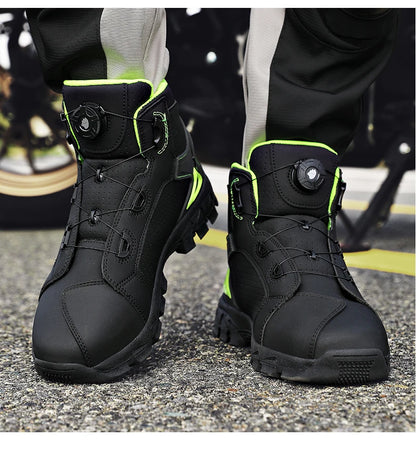 Bottes de moto professionnelles pour hommes, chaussures de course tout-terrain, équipement de moto urbaine, en cuir microfibre ultra-fin