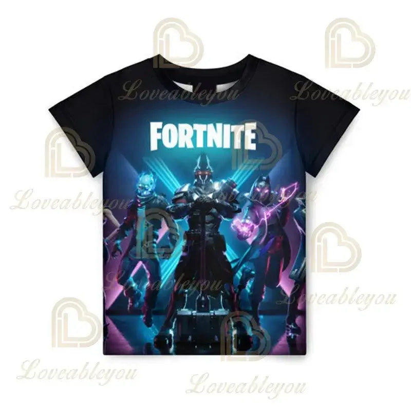 Battle Royale 3D Fortnite T-shirt Tees Men and Women Boys Girls Victory Cartoon Tops Teen Clothes Kids Hero Game Tees Tops