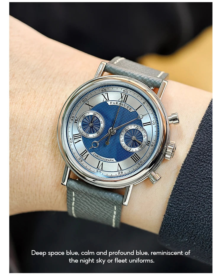 FARASUTE 2025 New Retro Mens Watches Quartz Watch For Men Speed Sports Chronograph AR Coating Sapphire VK64 Clock Reloj Hombre