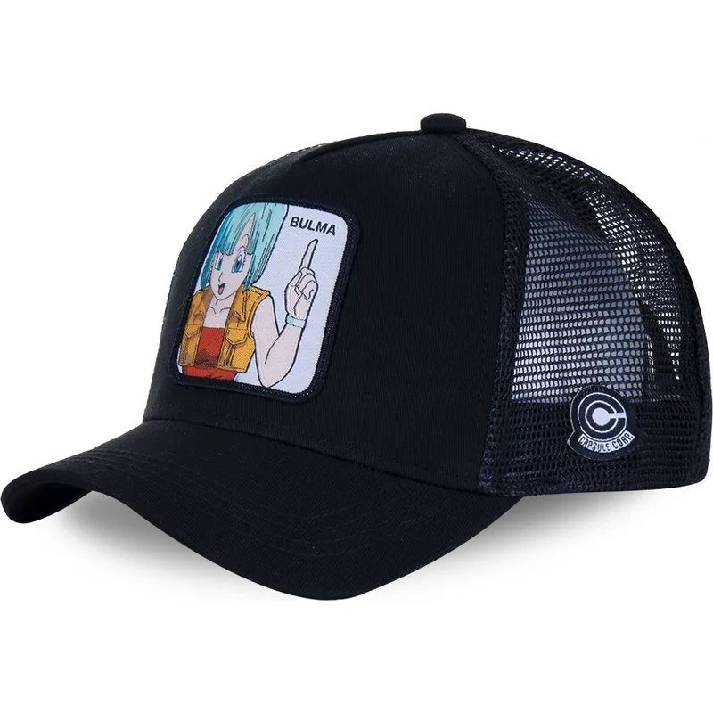 Czapka z motywem Dragon Ball Son Goku – letnia czapka podróżna z daszkiem, męska czapka z haftem w stylu hip-hopowym, z daszkiem przeciwsłonecznym, regulowana czapka typu trucker z siateczką