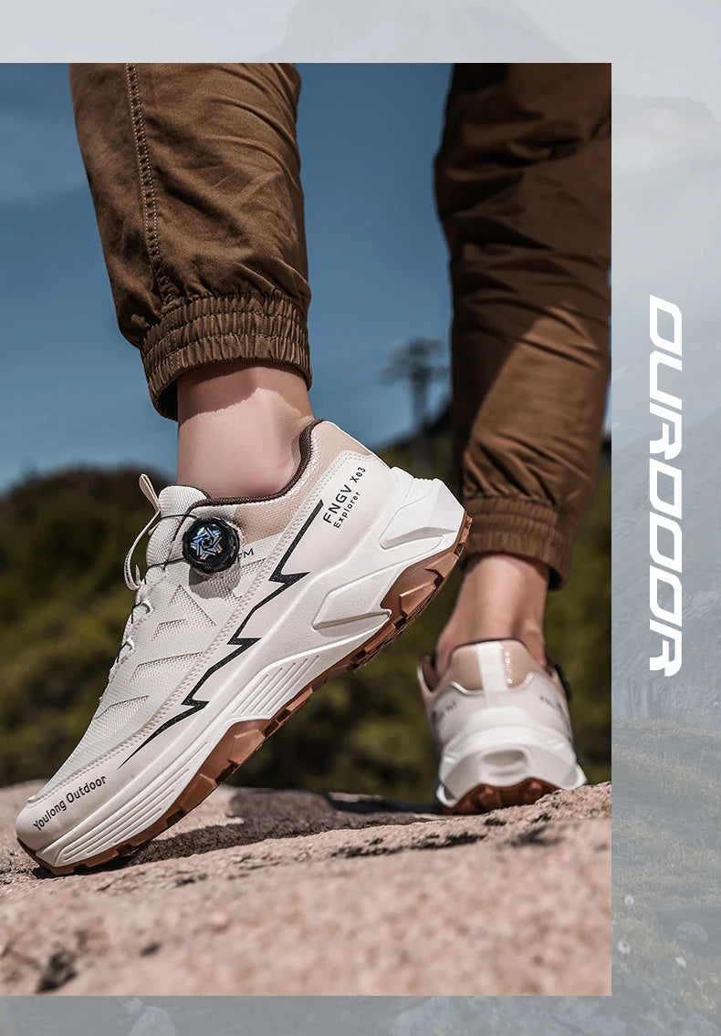 Scarpe da trekking traspiranti da uomo — Fibbia girevole, suola antiscivolo