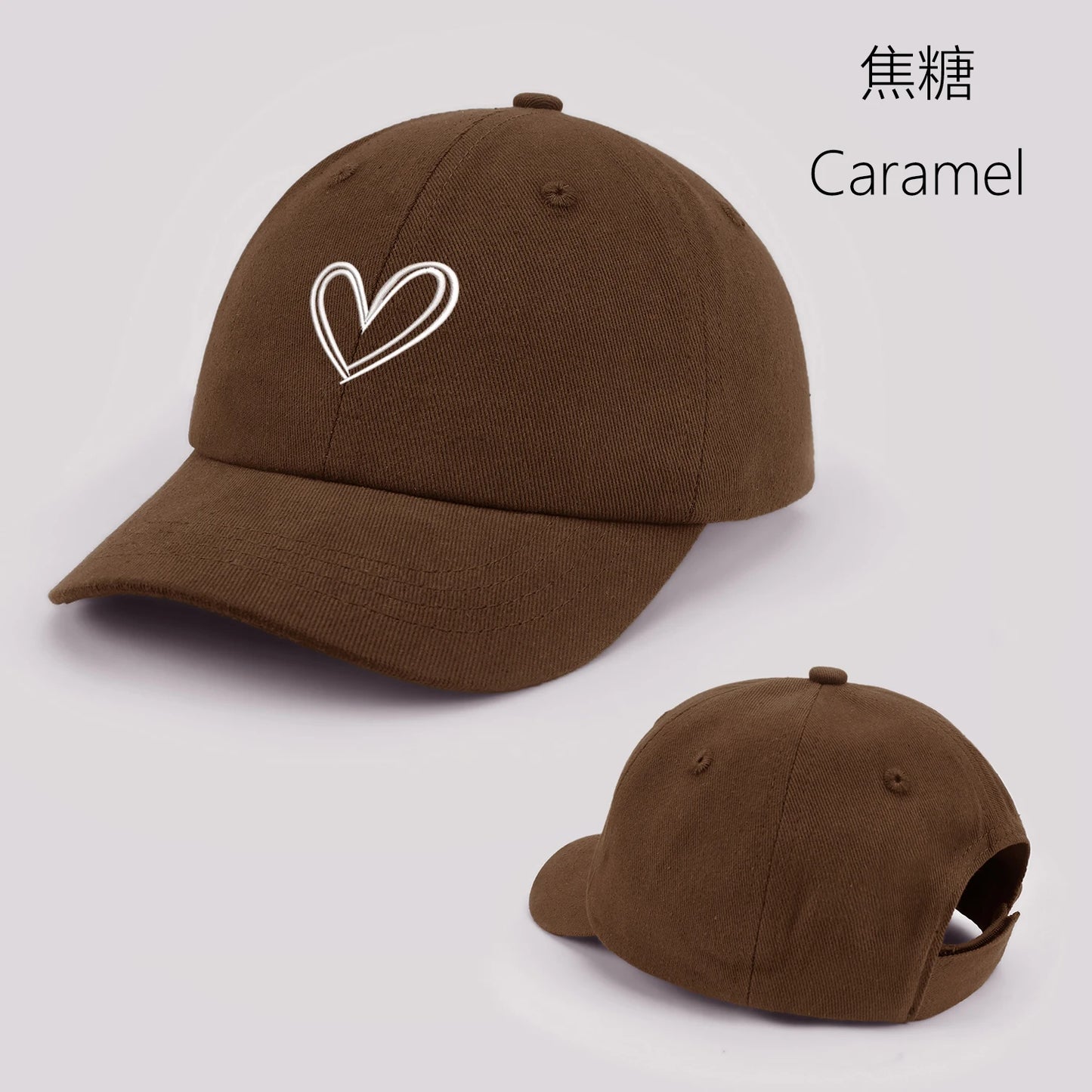 Cartoon heart-shaped Baby Baseball Cap Cute Solid Color Toddler Sun Hat with Ears Summer Adjustable Kids Boy Girl Peaked Cap ﻿