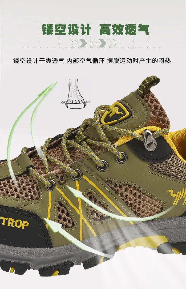 Men's Hiking Shoes Breathable Mesh Sports Single Shoes Summer Outdoor Wear-resistant  Hiking and Hunting Tactical Sports Shoes