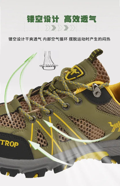 Men's Hiking Shoes Breathable Mesh Sports Single Shoes Summer Outdoor Wear-resistant  Hiking and Hunting Tactical Sports Shoes