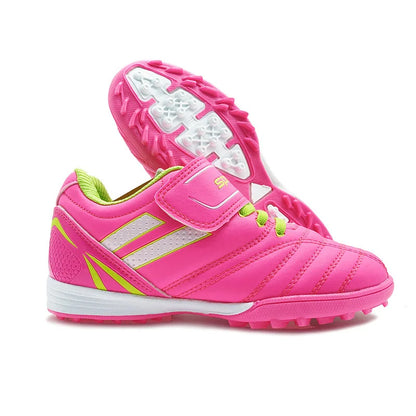 Chuteiras de futebol para criança menino/menina Tf com fecho de velcro, sem pitões, para lacrosse, iniciantes em críquete e basebol