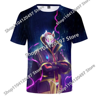 Japán anime Fortnite nyári póló férfiaknak és nőknek, Battle Royale, rövid ujjú, hétköznapi, kényelmes, laza Harajuku streetwear