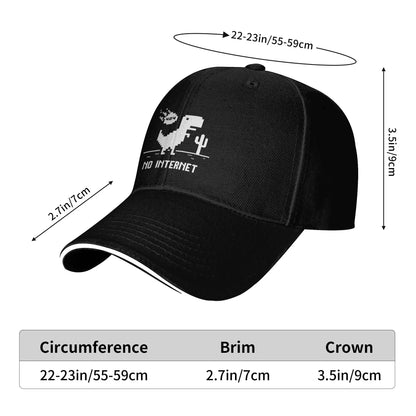 Summer Casual Baseball Cap Funny No Internet T Rex for Programmers Running Hippie Trucker Hat For Couple Hot Sal  Snapback Cap