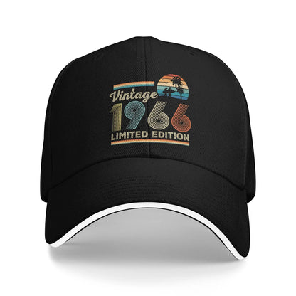 Men Women Born in 1966 vintage age 60 years old funny 60th birthday Hat Fashion Baseball Cap  Sun Hat Travel Headewear