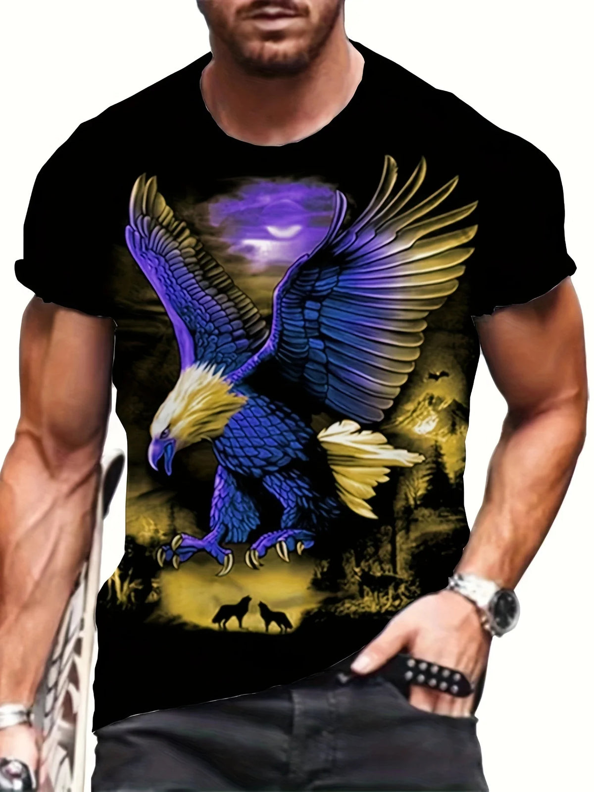 Fashion Eagle Graphic T Shirts Luxury T-Shirt Summer Men's T-Shirts Casual Tops Short Sleeve T-Shirt 3D Printing Men Clothing