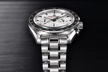 Montre pour homme PAGANI DESIGN (nouveau modèle V5 PD1701) – Chronographe sportif de type « Speed » à quartz, verre saphir avec traitement antireflet, étanche jusqu'à 100 mètres.
