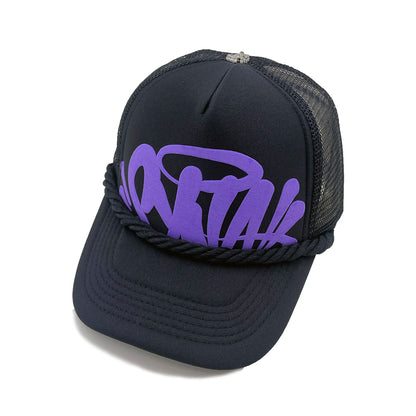 damesmode-baseballpet met letterprint voor lente en zomer, ademende mesh-pet voor buitensporten, heren-truckerpet