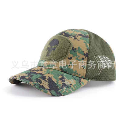 New Camo Baseball Cap for Men, Tactical Military Style with Velcro Patch, Outdoor Hiking Sun Hat & Peak Cap