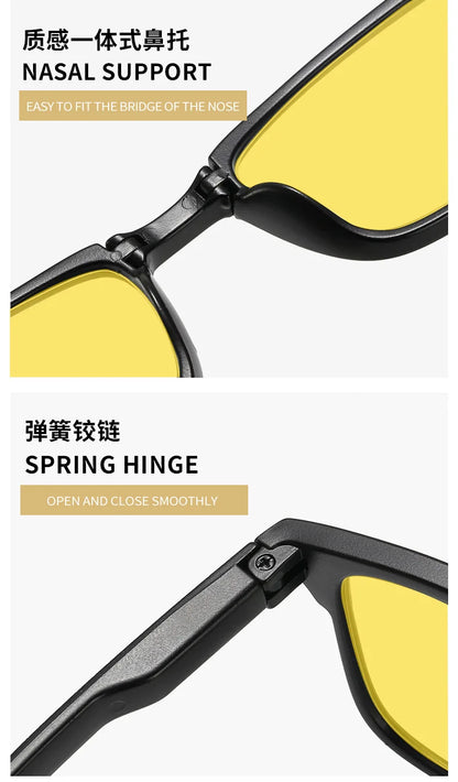 Night Vision Retro Square Women Anti Blue Light Sunglasses UV400 Men Computer Game Anti Radiation Red Orange Sleep Lens Eyewear