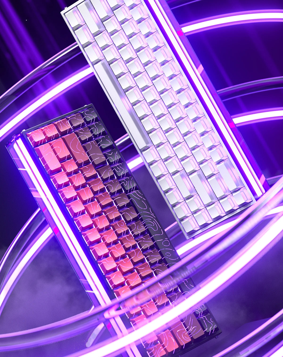 Tastiera meccanica gaming AULA HERO 68 HE con asse magnetico RT, cablata, illuminazione RGB, polling rate 8K e incisione laterale