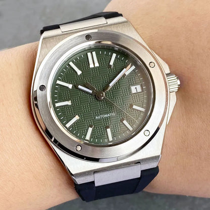 Reloj mecánico automático Tandorio New Black Luxury Business Engineer Style para hombre, cristal de zafiro, resistente al agua 100m, NH35A