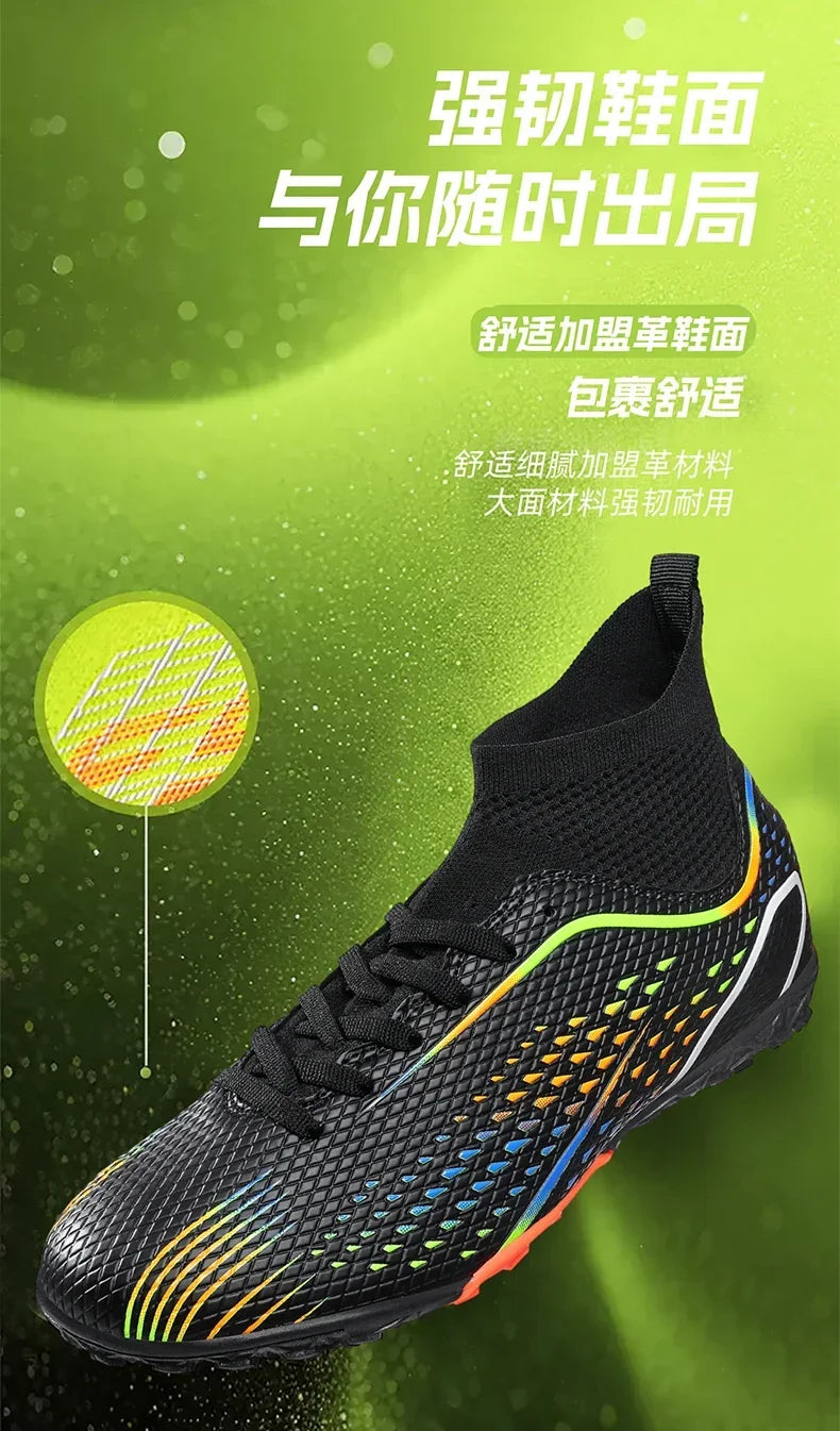 Mens Football Field Boots Ultralight Turf Indoor Society Training Soccer Shoes Cleats for Kids Sneakers TF/FG Football Shoes