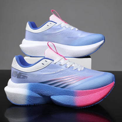 Zapatillas de running nuevas con placa de carbono para maratón, deportivas para hombre, transpirables, ligeras, cómodas para mujer, antideslizantes, casuales y atléticas
