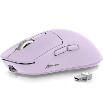 ATTACK SHARK X3 brezžična igralna miška, senzor PixArt PAW3395, 26K DPI, ultralahka 49g, tri-način 2.4G/Bluetooth/žično, za PC/MAC