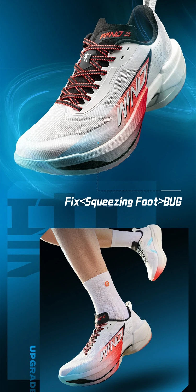 QIAODAN WIND 4PRO Pantofi de maraton cu talpă din carbon pentru bărbați, adidași profesioniști de curse, pantofi sport de alergare respirabili QDB023262291