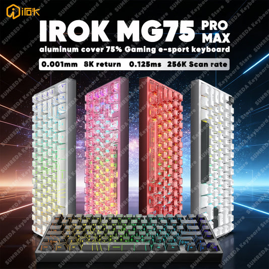 IROK MG75 PRO MG75 Max Magnetic Gaming Mechanical Keyboard RT0.001mm 8K 0.125ms Delay Aluminium RGB Hot Swap Wired Game Keyboard