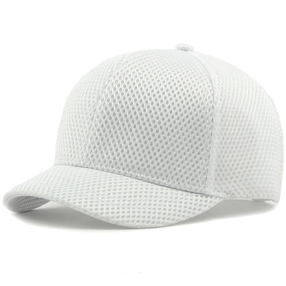 HT4828 5CM Short Brim Baseball Cap Male 6 Panels Baseball Hat Breathable Mesh Trucker Cap Men Women Solid Plain Snapback Cap