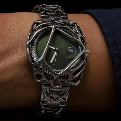 Fashion Y2K Antique Alabaster Quartz Watch Men Retro Black Strap Red Medieval Old Unique Creative Men Watches Luminous AAA Clock