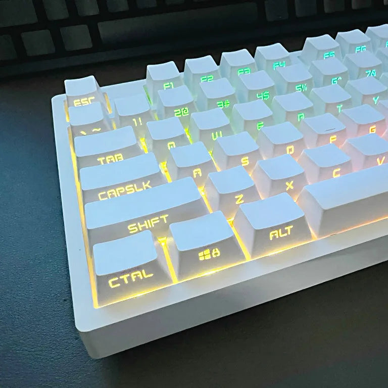 Set di keycap retroilluminati con incisione laterale da 131 tasti per tastiera meccanica con switch Cherry MX, profilo OEM, ABS, keycap personalizzati DIY