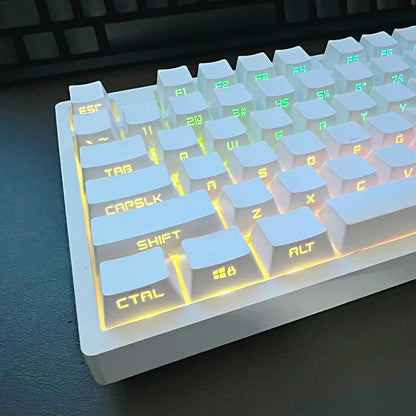 Set di keycap retroilluminati con incisione laterale da 131 tasti per tastiera meccanica con switch Cherry MX, profilo OEM, ABS, keycap personalizzati DIY