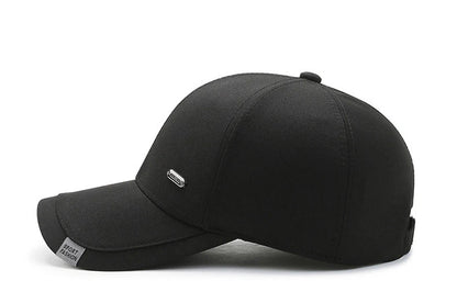 Men's Baseball Hat Hard Top Spring Autumn Big Head Circumference Cotton Cap Sun Protection Dad Cap Adjustable Strap Fishing Hat