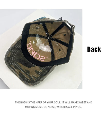 New Unisex American Style CAMO Letter Embroidery Baseball Hats Breathable Hip Hop Sunshade Peaked Caps Versatile Fashion Niche