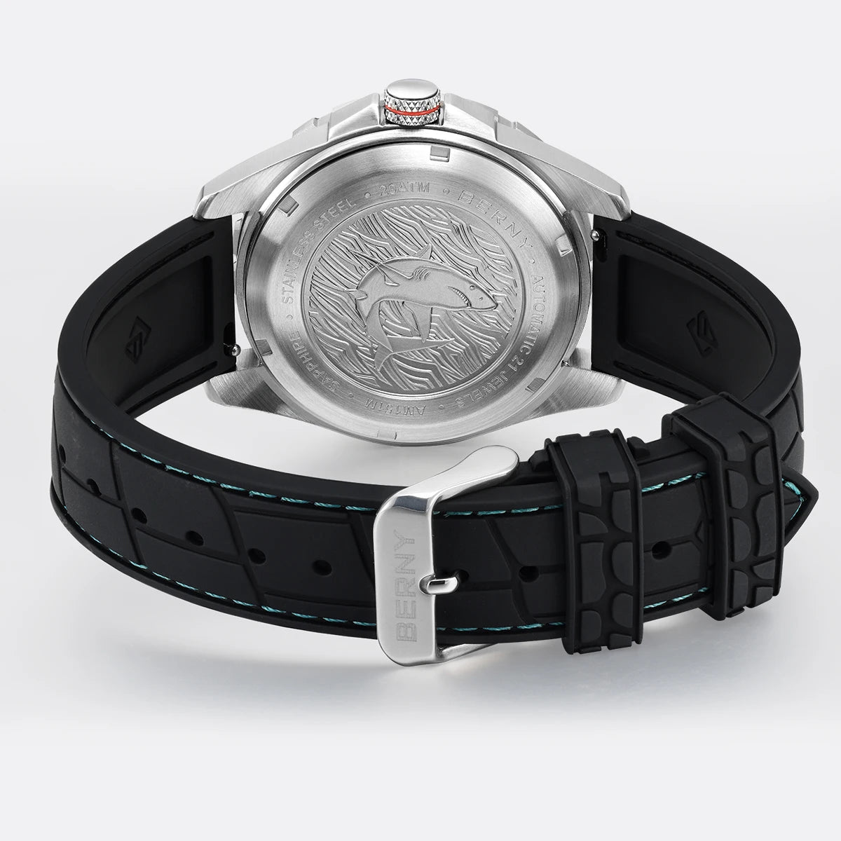 BERNY Automatic Diver Watch for Men Frosted Dial MIYOTA 8215 316L Supper Luminous Sapphire AR Fluororubber Men's Diving Watches
