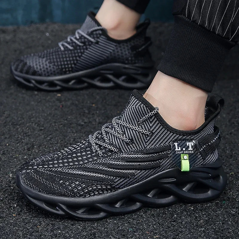 YRZL muške sportske crne tenisice za trčanje i jogging, ležerne outdoor tenisice od prozračne mrežice, ženske lagane crne tenisice za tenis s amortizacijom κρα κρα