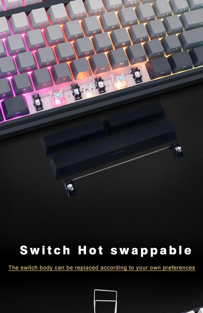 Tastiera meccanica wireless SKYLOONG GK104 Pro 100% personalizzata, switch low-noise hot-swap per PC gamer e accessori da ufficio