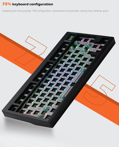 Kit de teclado mecánico ZUOYA GMK81 hot-swappable Bluetooth 2.4G inalámbrico con retroiluminación RGB, estructura gasket y soporte para